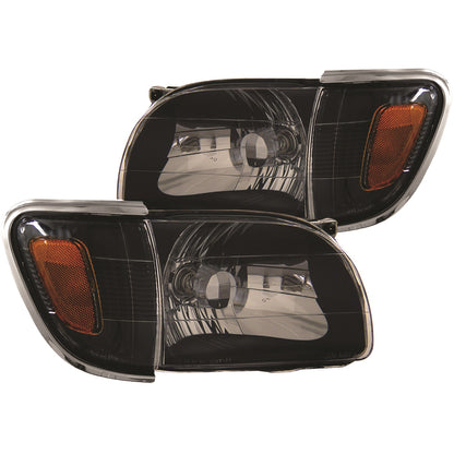 ANZO USA ZUKT_121190 Anzo ZUKT_121190 Crystal Headlight Set Clear Lens Black Housing