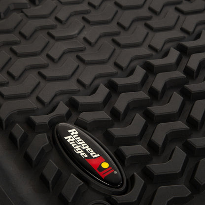 RUGGED RIDGE | 12987.05 | Floor Liner Kit, Front/Rear, Black; 18-C Jeep Wrangler Unlimited Jlu