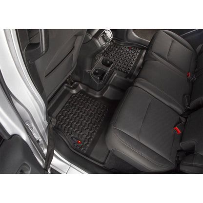 RUGGED RIDGE | 12987.05 | Floor Liner Kit, Front/Rear, Black; 18-C Jeep Wrangler Unlimited Jlu