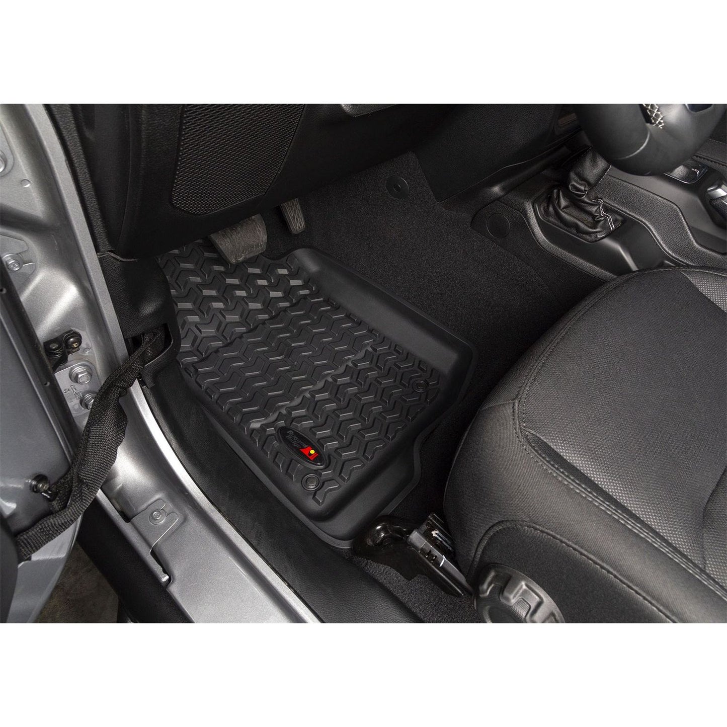 RUGGED RIDGE | 12987.43 | All Terrain Floor Liner Kit, Front/Rear, Black, 18-19 Jeep Wrangler Jl, 2 Dr