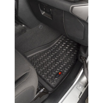 RUGGED RIDGE | 12987.43 | All Terrain Floor Liner Kit, Front/Rear, Black, 18-19 Jeep Wrangler Jl, 2 Dr