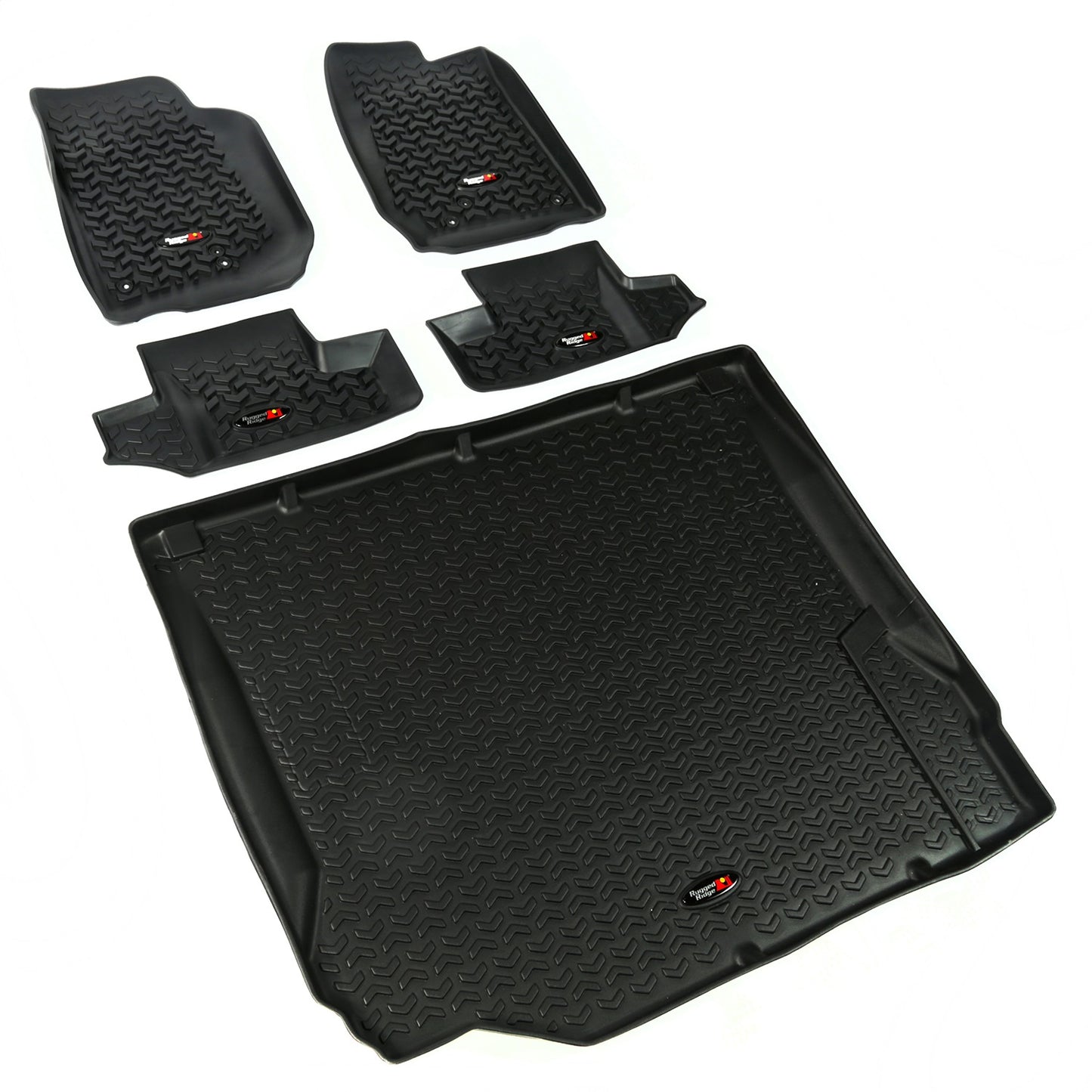 RUGGED RIDGE | 12988.02 | 07-10 Jeep 2Dr Wrangler(Jk)Floor Liners Kit Black