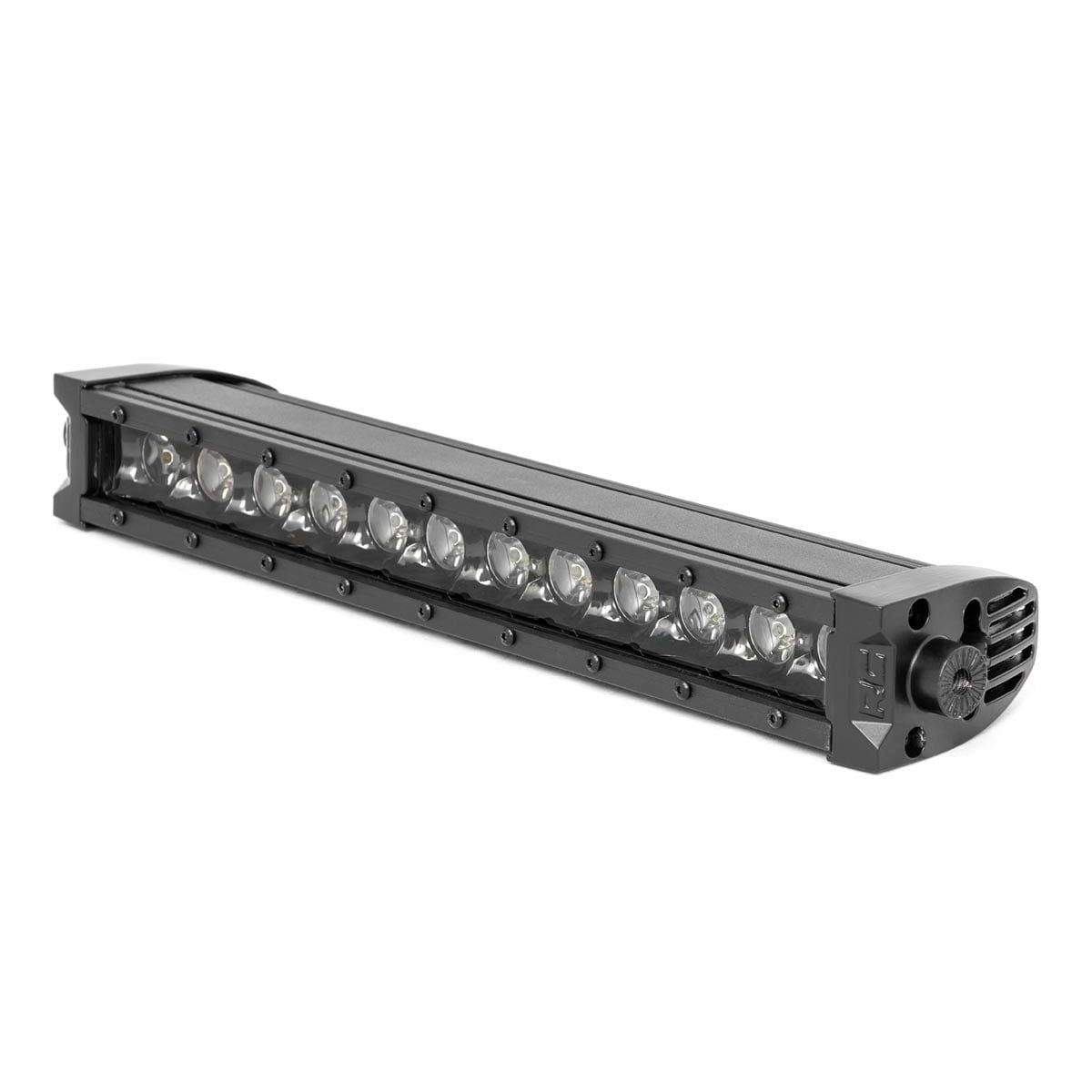 ROUGH COUNTRY 12 Inch Black Series LED Light Bar | Single Row | Amber DRL | 70712BLDRLA