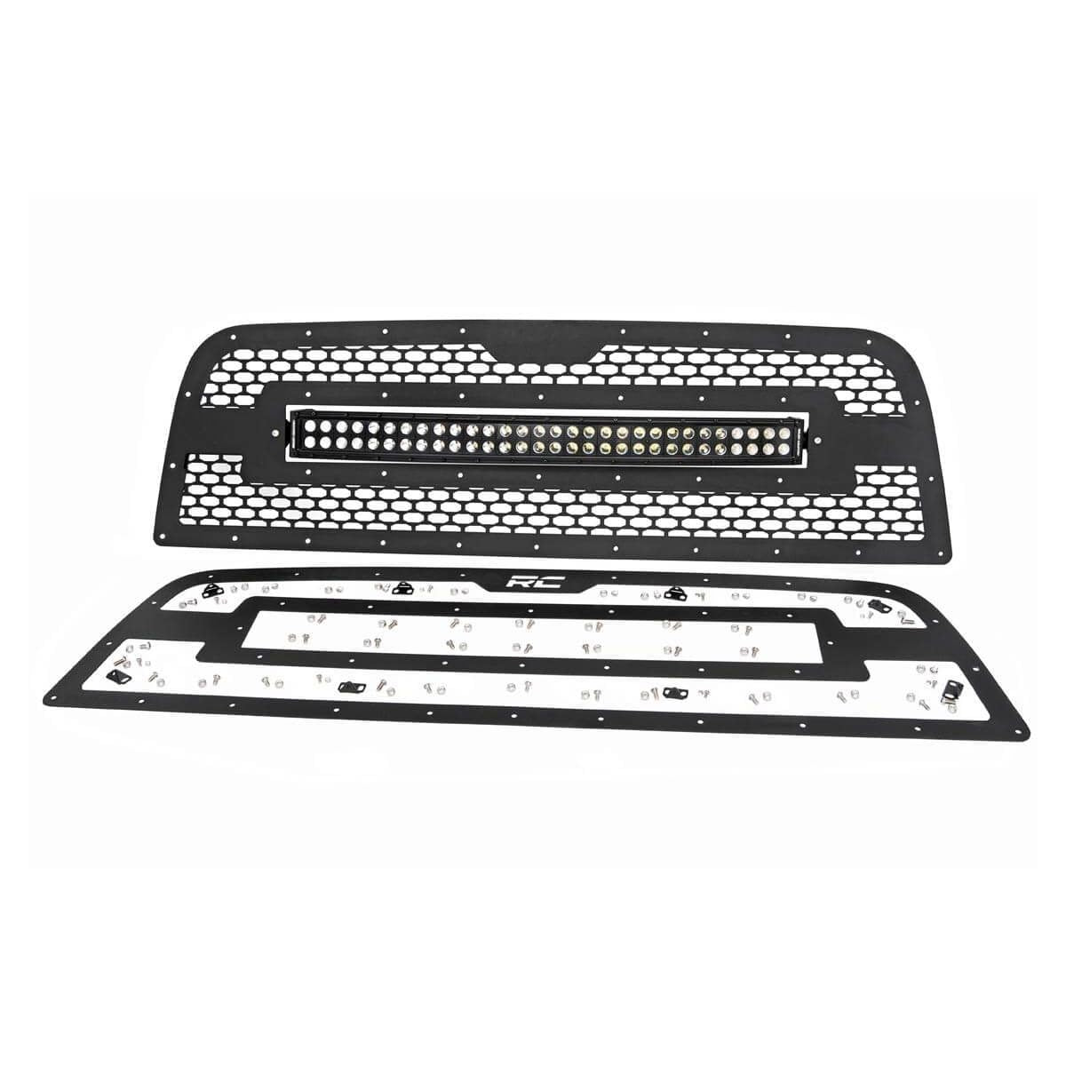 ROUGH COUNTRY Mesh Grille | 30" Dual Row LED | Black | Ram 2500/3500 2WD/4WD (2013-2018) | 70152