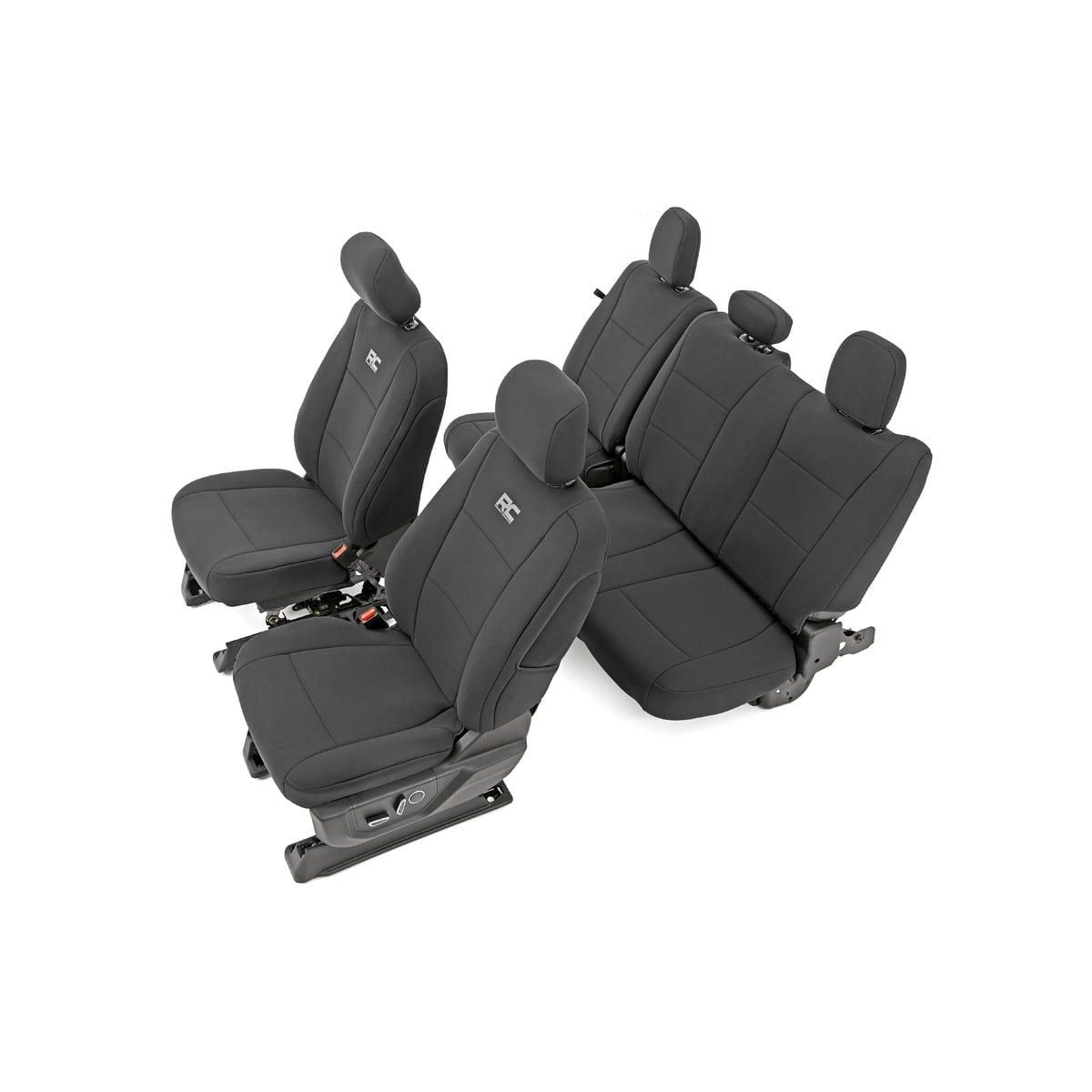 ROUGH COUNTRY Seat Covers | FR Bucket and RR Bench | Ford F-150/Lightning/F-250/F-350 (15-25) | 91018