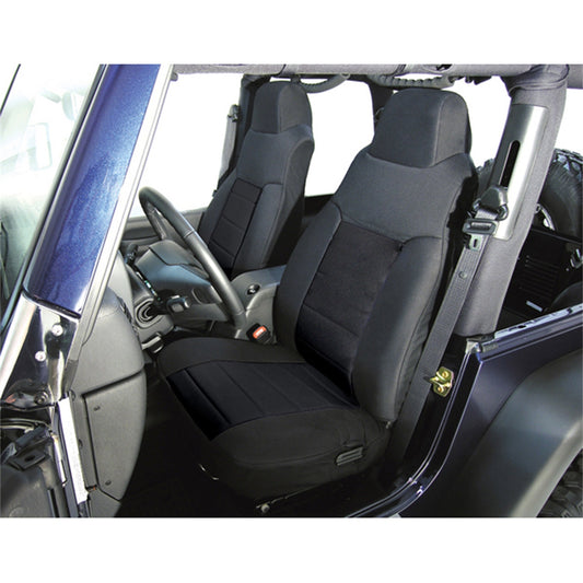 RUGGED RIDGE | 13242.01 | Seat Cover Kit, Front, Fabric, Black; 76-90 Jeep Cj/Wrangler Yj