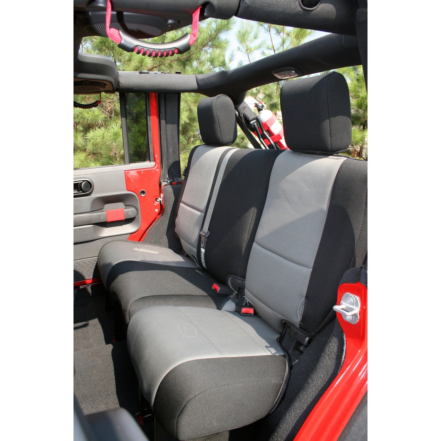 RUGGED RIDGE | 13264.09 | Seat Cover, Rear, Neoprene Black/Gray; 07-18 Jeep Wrangler Jku