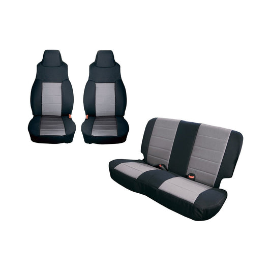 RUGGED RIDGE | 13291.09 | Seat Cover Kit, Black/Gray; 91-95 Jeep Wrangler Yj