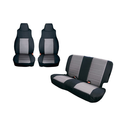 RUGGED RIDGE | 13293.09 | Seat Cover Kit, Black/Gray; 03-06 Jeep Wrangler Tj