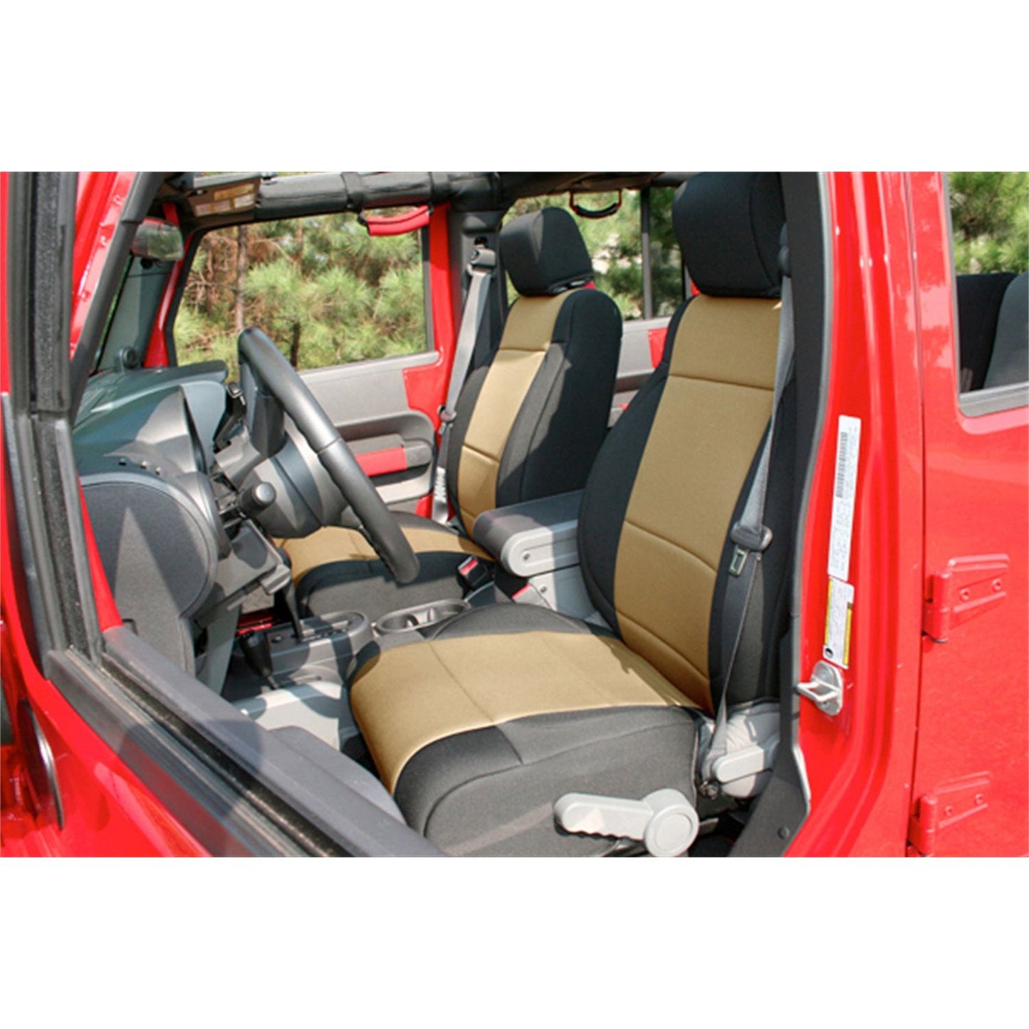 RUGGED RIDGE | 13296.04 | Seat Cover Kit, Black/Tan; 11-18 Jeep Wrangler Jk, 2 Door