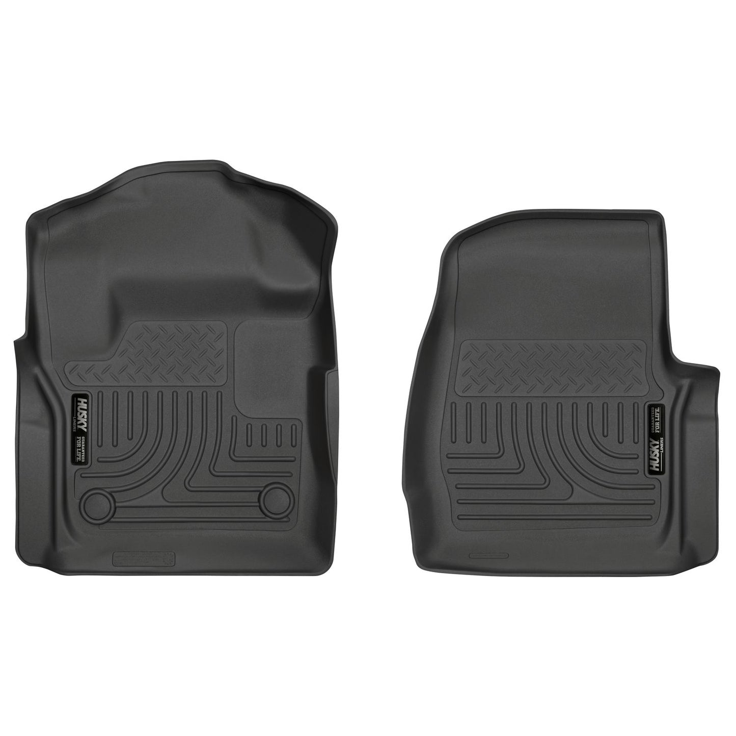 Husky Liners | Weatherbeater Front Floor Liners For 2017-2025 F-250/F-350 Super Duty Husky Liners | 13311 displayed in black color.