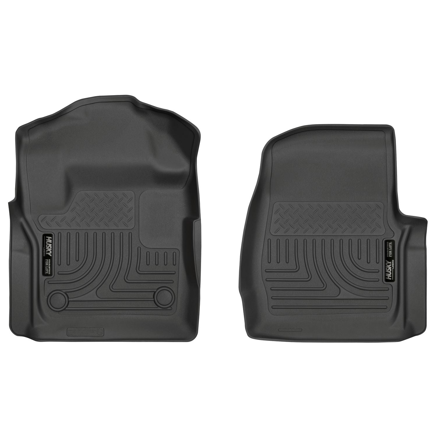 Husky Liners | Weatherbeater Front Floor Liners For 2017-2025 F-250/F-350 Super Duty Husky Liners | 13311 displayed in black color.