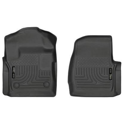 Husky Liners | Weatherbeater Front Floor Liners For 2017-2025 F-250/F-350 Super Duty Husky Liners | 13311 displayed in black color.