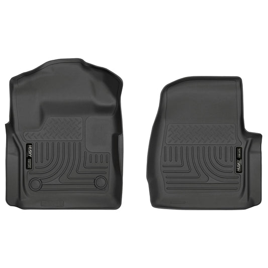 Husky Liners | Weatherbeater Front Floor Liners For 2017-2025 F-250/F-350 Super Duty Husky Liners | 13311 displayed in black color.
