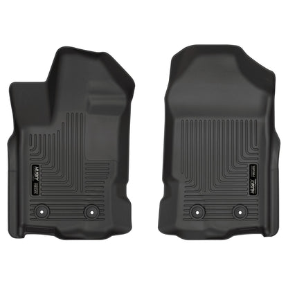 Husky Liners | Weatherbeater Front Floor Liners For 2019-2023 Ranger Husky Liners | 13411 in black rubber with textured design.