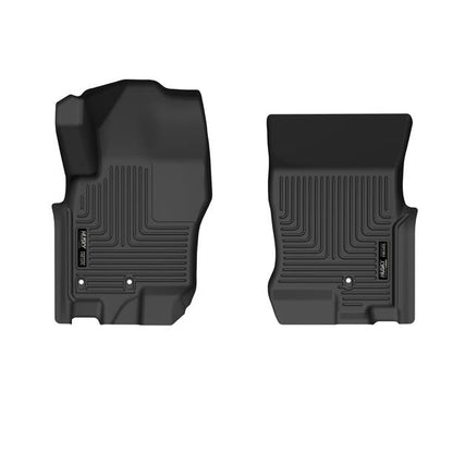 Husky Liners | Weatherbeater Front Floor Liners For 2008-2021 Frontier/Equator Husky Liners | 13511 in black rubber design.