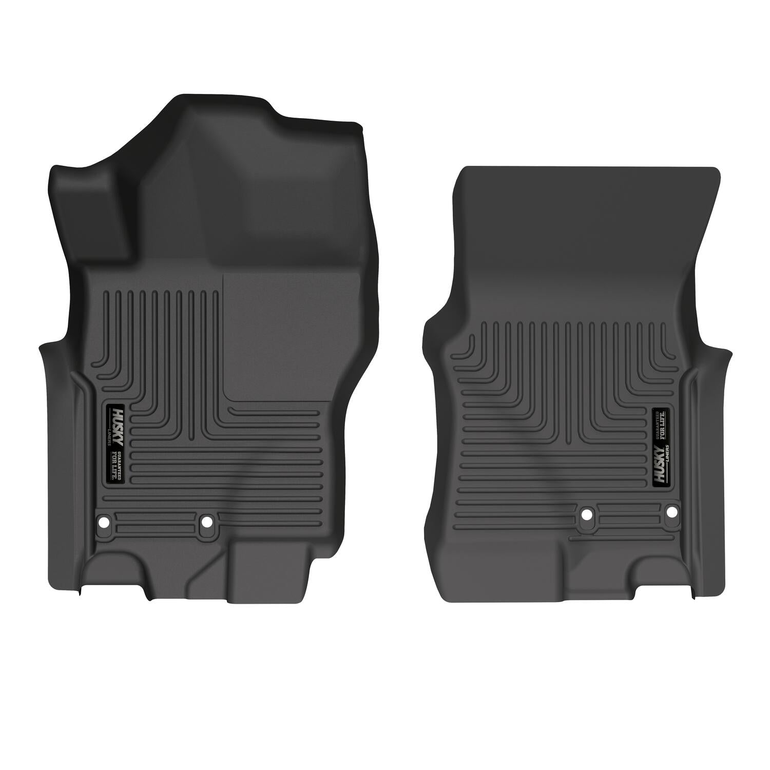 Husky Liners | Weatherbeater Front Floor Liners For 2022-2024 Frontier Husky Liners | 13521 displayed in black rubber