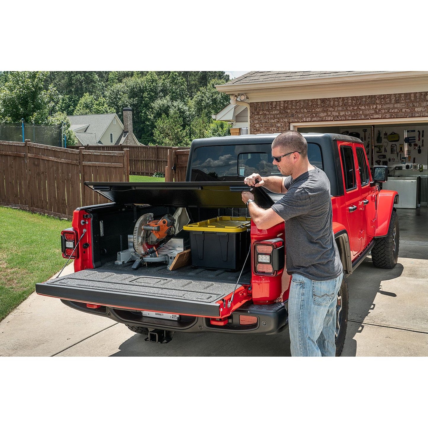 RUGGED RIDGE | 13550.24 | Armis Hard Folding With Line-X Bed Cover, 2020 Jeep Gladiator Jt