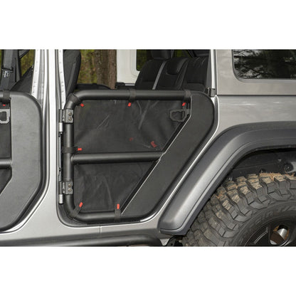 RUGGED RIDGE | 13579.54 | Fortis Tube Door Covers, Rear Pair, Black, 18-19 Jeep Wrangler Jlu