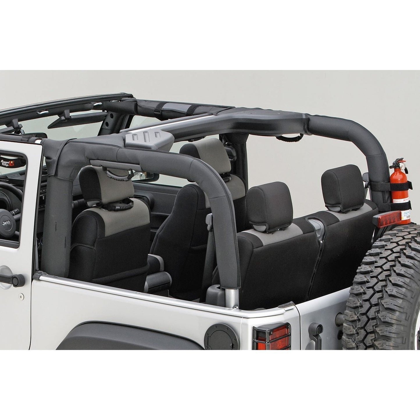 RUGGED RIDGE | 13613.06 | Roll Bar Cover,Black Vinyl, 07-16 Jeep Wrangler(Jk)