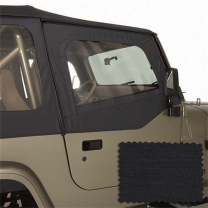 RUGGED RIDGE | 13713.35 | Upper Soft Door Kit, Black Diamond, 88-95 Jeep Wrangler (Yj)