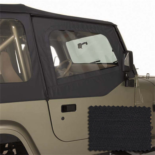 RUGGED RIDGE | 13713.35 | Upper Soft Door Kit, Black Diamond, 88-95 Jeep Wrangler (Yj)