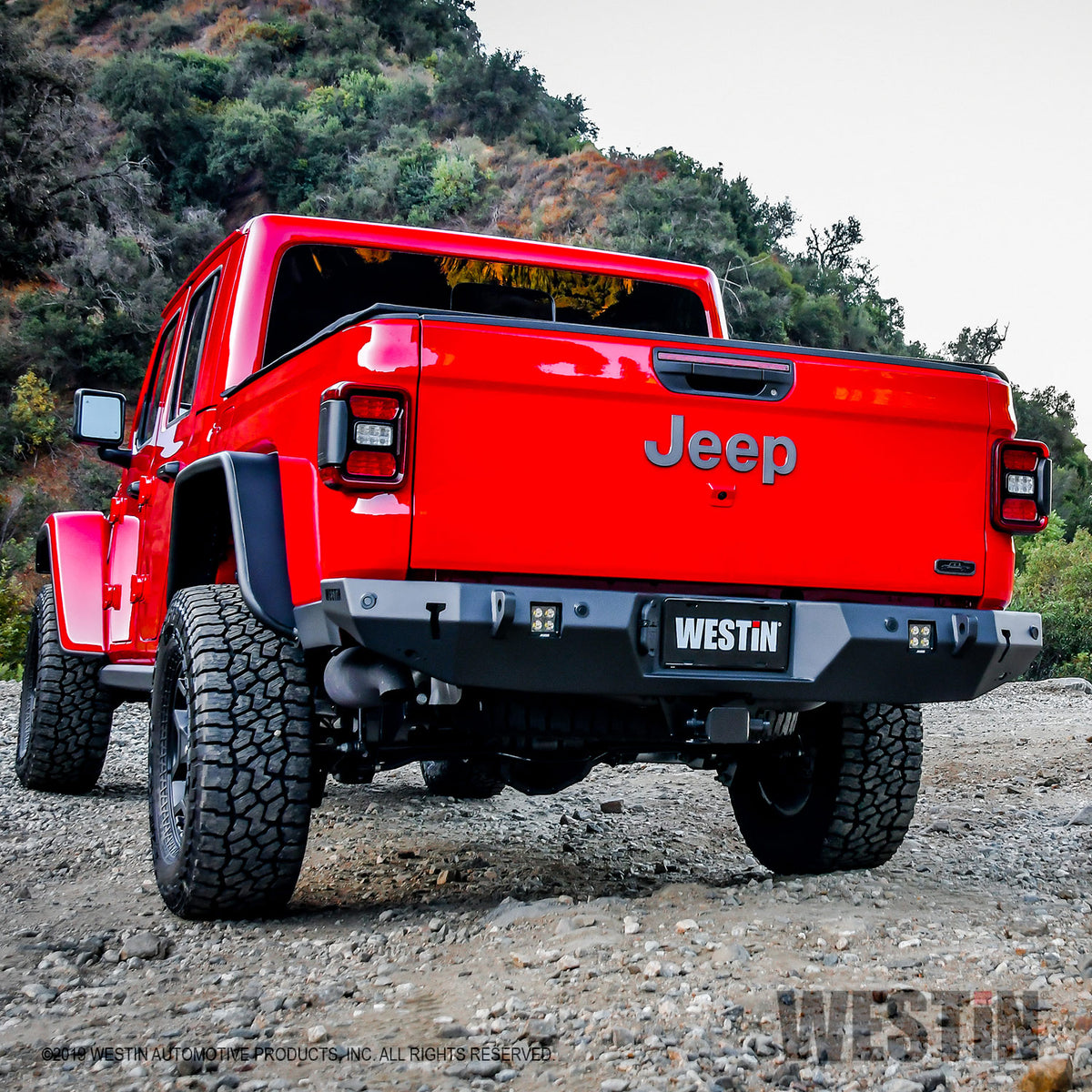Westin WJ2 Rear Bumper w/Sensor 2020-2024 Jeep Gladiator w/Sensors