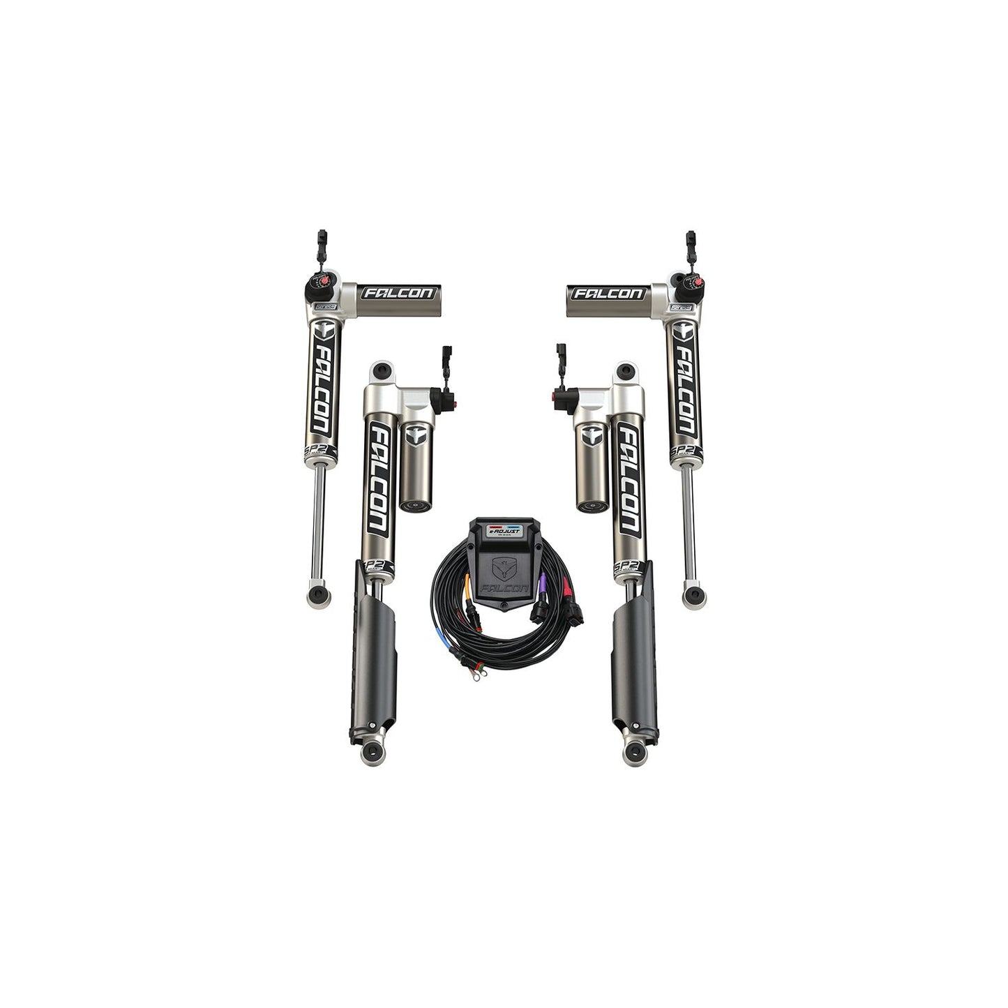 FALCON SHOCKS | 20-Up Jeep Gladiator JT Mojave No EcoDiesel SP2 3.5 e-Adjust Piggyback Shock Kit 0-1.5 Inch Lift Falcon Shocks | 14-03-35-400-000