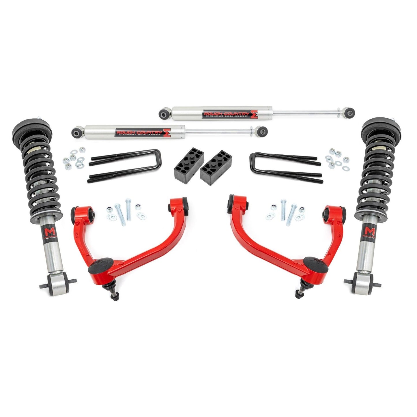 ROUGH COUNTRY | 3 Inch Lift Kit  M1 Struts  Ford F-150 4WD (2014-2020) | 54540RED