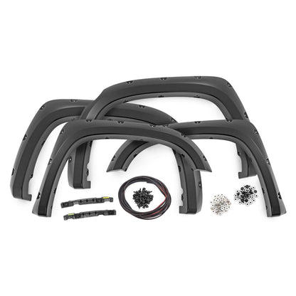 ROUGH COUNTRY Pocket Fender Flares | 1D6 Silver Sky Metallic | Toyota Tundra 2WD/4WD (14-21) | F-T11411A-1D6