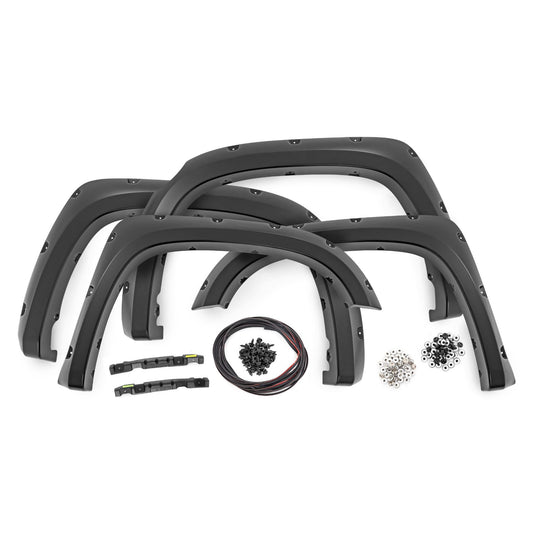 ROUGH COUNTRY Pocket Fender Flares | White | Toyota Tundra 2WD/4WD (2014-2021) | F-T11411A-O40