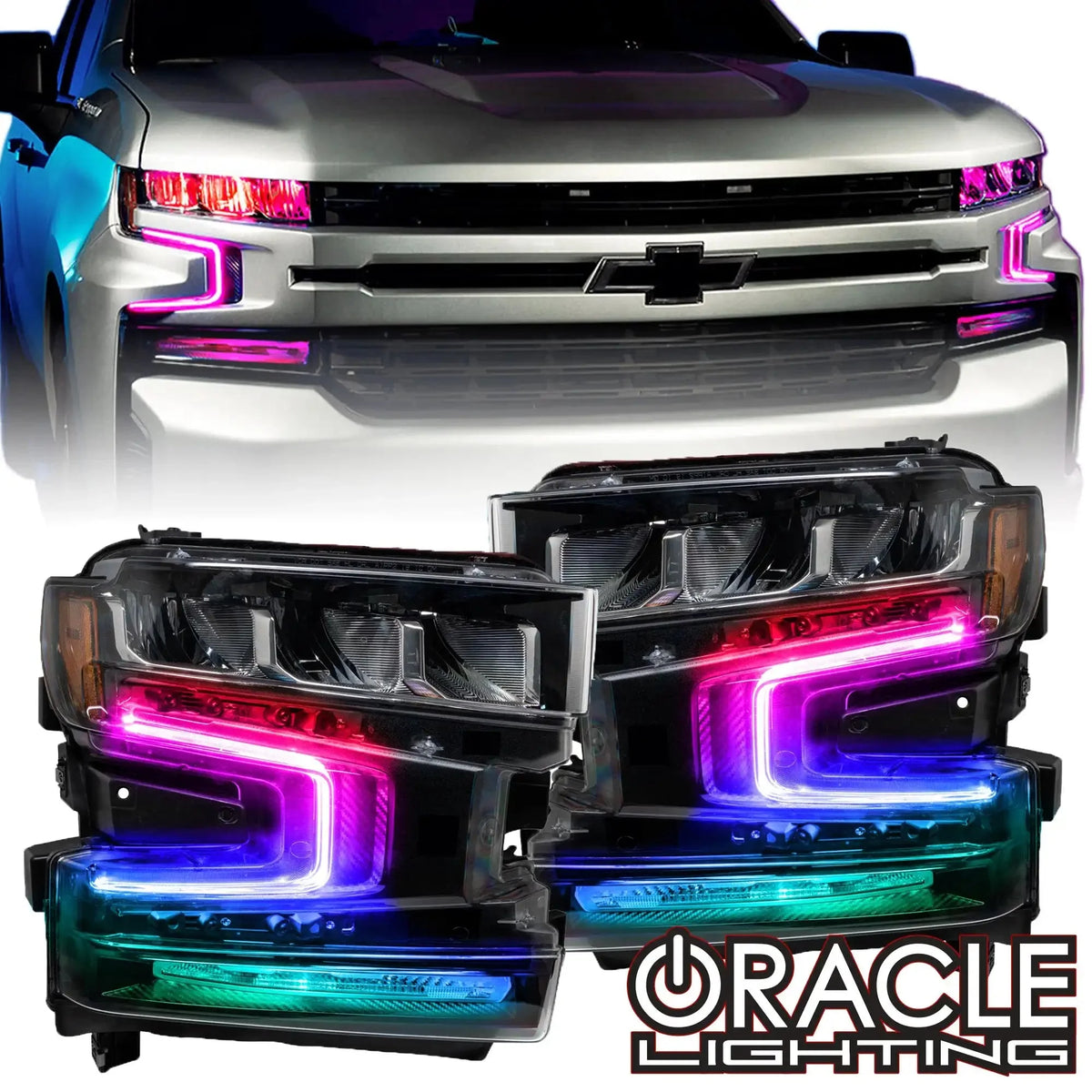 ORACLE Lighting | RGB+W Headlight DRL Upgrade | Silverado 1500 | 1441-334, 1441-335
