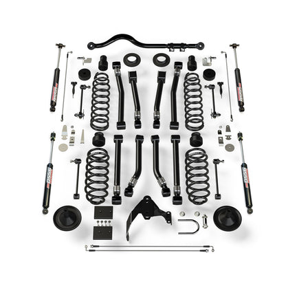 TeraFlex | 07-18 Wrangler JK 4 Door 4 Inch Suspension System w/ 8 Alpine Short Control Arms & 9550 VSS Twin-Tube TeraFlex | 1451401