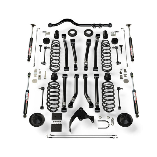 TeraFlex | 07-18 Wrangler JK 4 Door 4 Inch Suspension System w/ 8 Alpine Short Control Arms & 9550 VSS Twin-Tube TeraFlex | 1451401