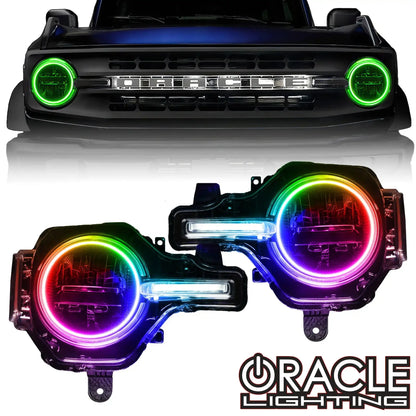 ORACLE Lighting | ColorSHIFT Halo and DRL Bar Kit | Bronco Base Headlights | 1471-504, 1471-335
