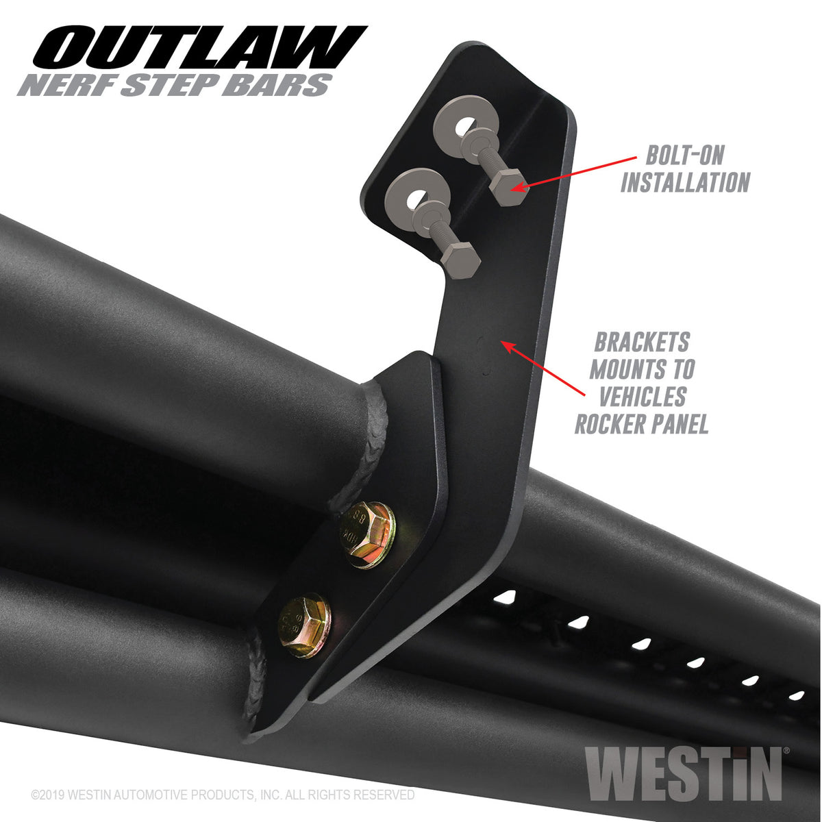 Westin Outlaw Nerf Steps 2014-2018 Chevy/GMC Silverado/Sierra 1500 Double Cab