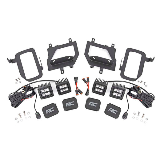 ROUGH COUNTRY LED Light Kit | Fog Mount | Dual 2" Black Pairs | Spot | Ford F-150 (15-17) | 70832