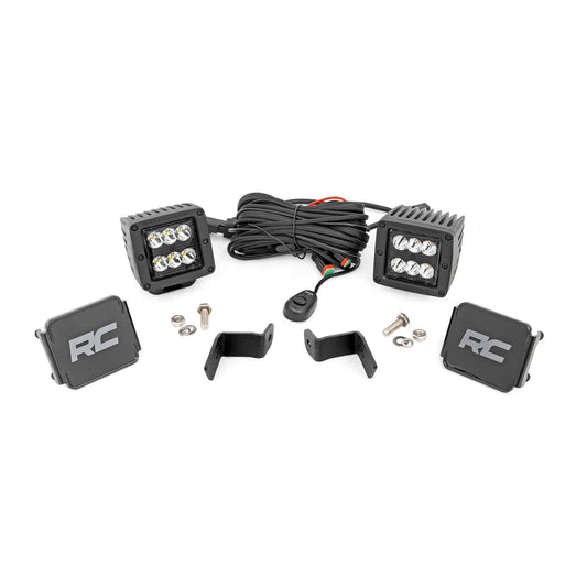 ROUGH COUNTRY LED Light Kit | Ditch Mount | 2" Black Pair | Spot | Ford F-150 (15-25)/F-150 Lightning (22-25)  | 71028