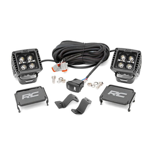 ROUGH COUNTRY LED Light Pair | Ditch Mount | 2" Black DRL | Ford F-150 (15-25)/F-150 Lightning (22-25)  | 71031