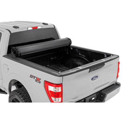 ROUGH COUNTRY Hard Roll Up Bed Cover | 5'7" Bed | Ford F-150 (15-25)/F-150 Lightning (22-25)  | 50221550
