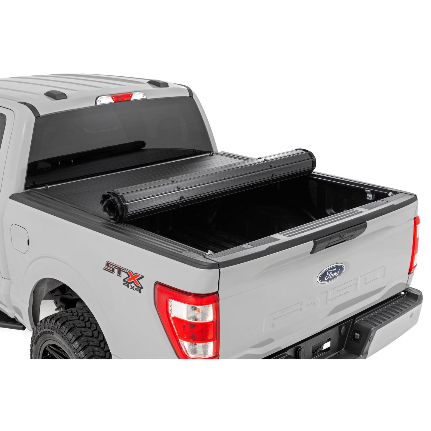 ROUGH COUNTRY Hard Roll Up Bed Cover | 5'7" Bed | Ford F-150 (15-25)/F-150 Lightning (22-25)  | 50221550