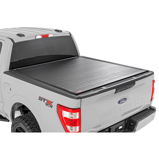 ROUGH COUNTRY Hard Roll Up Bed Cover | 5'7" Bed | Ford F-150 (15-25)/F-150 Lightning (22-25)  | 50221550