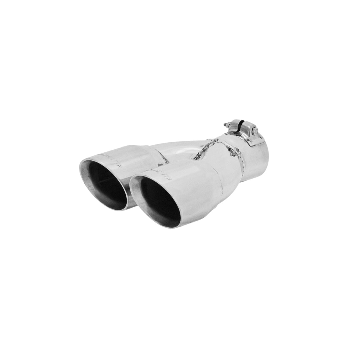 FLOWMASTER Exhaust Tip Exhaust Tip 3.00 Inch Dual Angle Cut Polished SS Fits 2.50 Inch Tubing -Clamp On