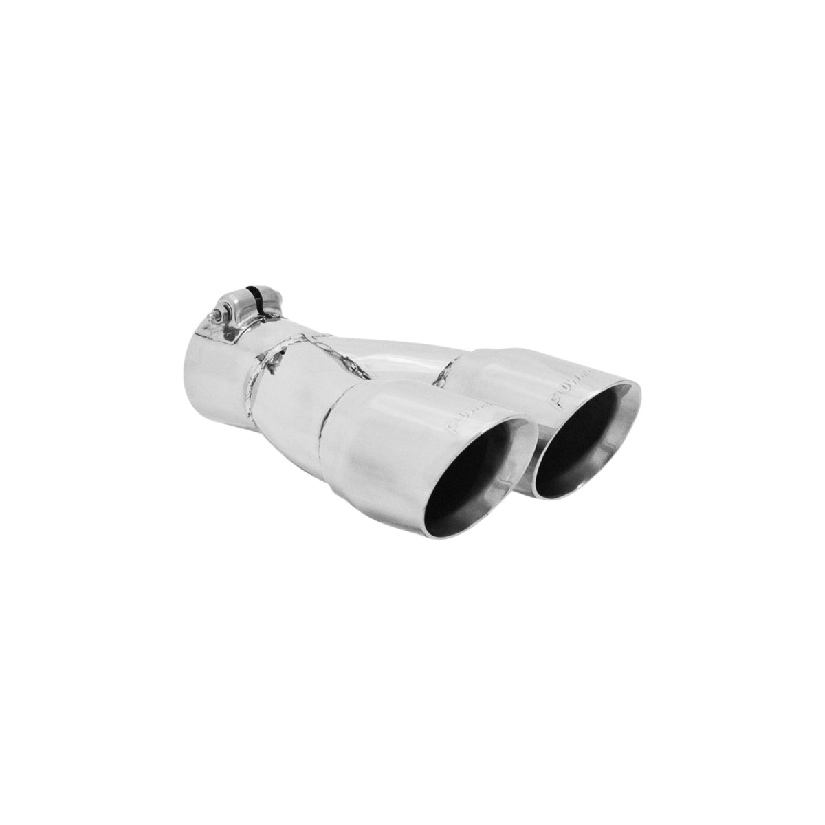 FLOWMASTER Exhaust Tip Exhaust Tip 3.00 Inch Dual Angle Cut Polished SS Fits 2.50 Inch Tubing -Clamp On