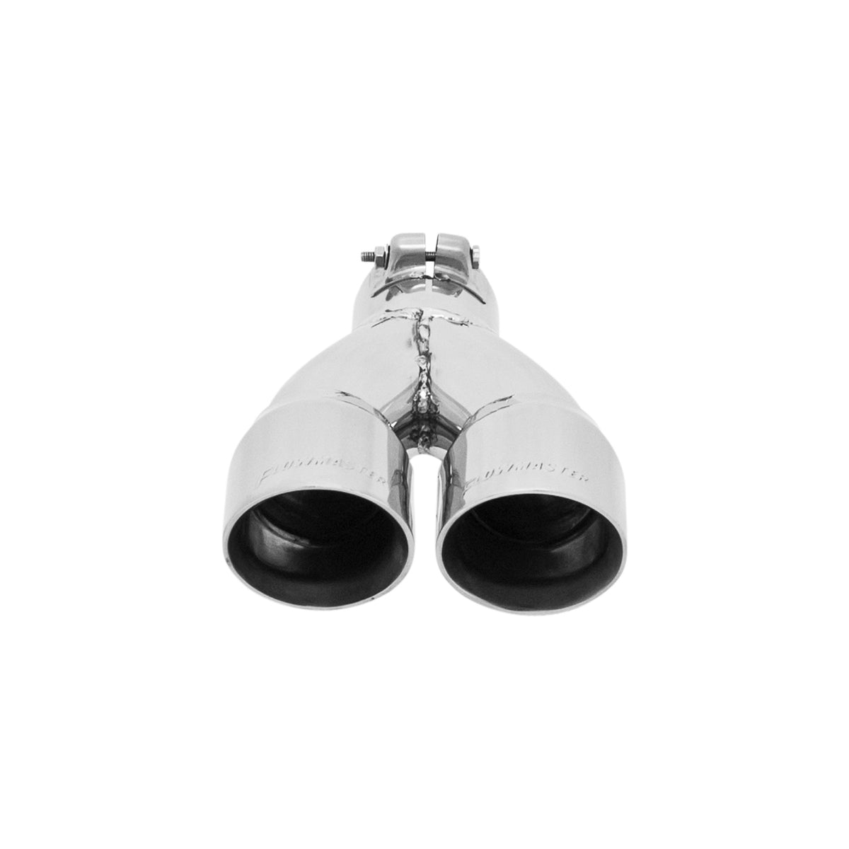 FLOWMASTER Exhaust Tip Exhaust Tip 3.00 Inch Dual Angle Cut Polished SS Fits 2.50 Inch Tubing -Clamp On
