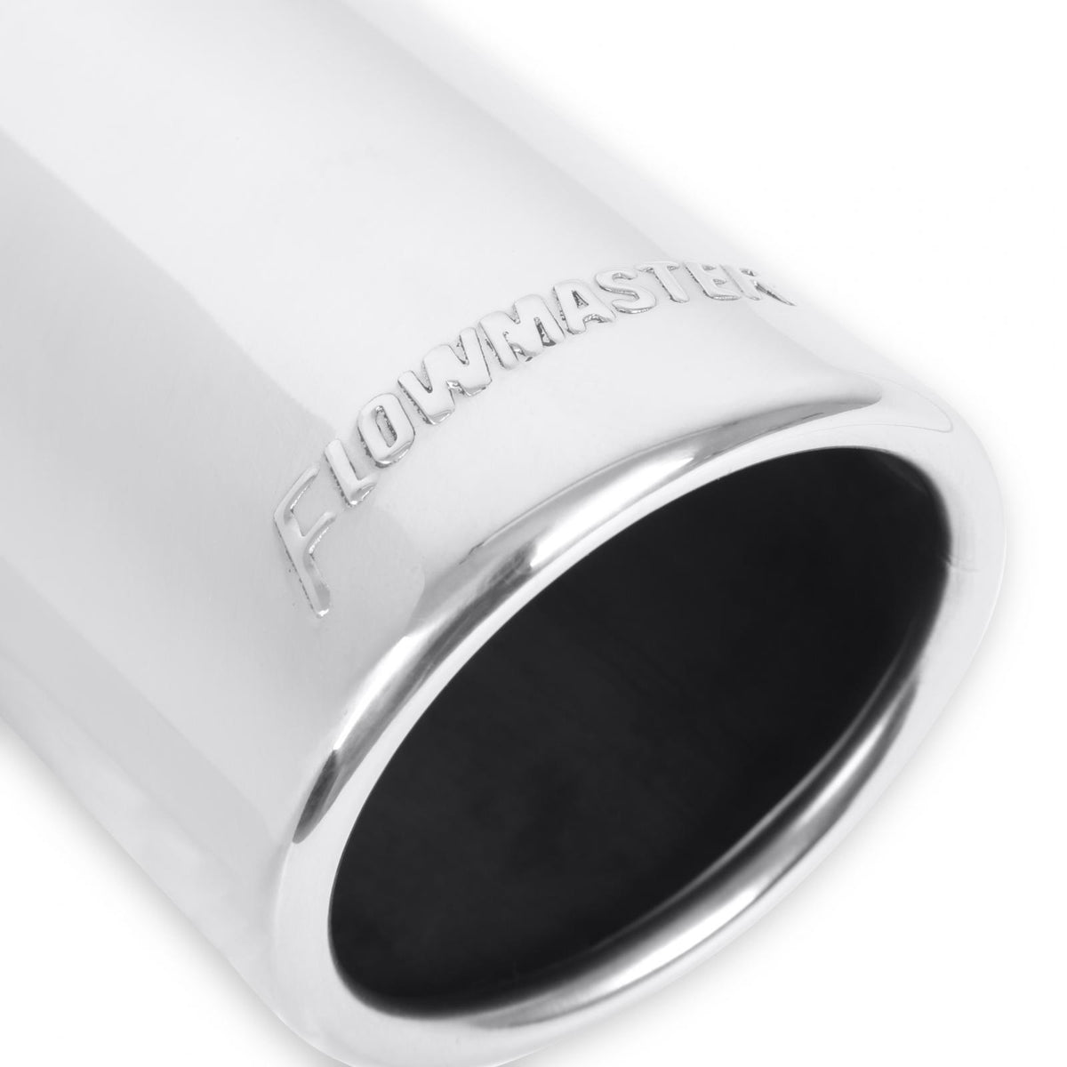 FLOWMASTER Exhaust Tip Exhaust Tip 3.00 Inch Rolled Angle Polished SS Fits 2.50 Inch Tubing Clamp On