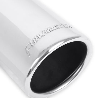 FLOWMASTER Exhaust Tip Exhaust Tip 3.00 Inch Rolled Angle Polished SS Fits 2.50 Inch Tubing Clamp On