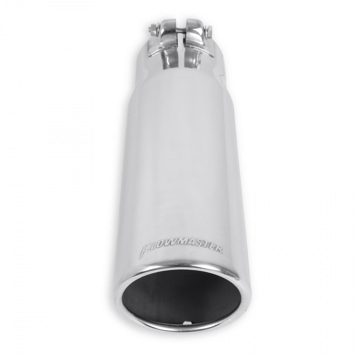FLOWMASTER Exhaust Tip Exhaust Tip 3.50 Inch Rolled Angle Polished SS Fits 3.00 Inch Tubing Clamp On