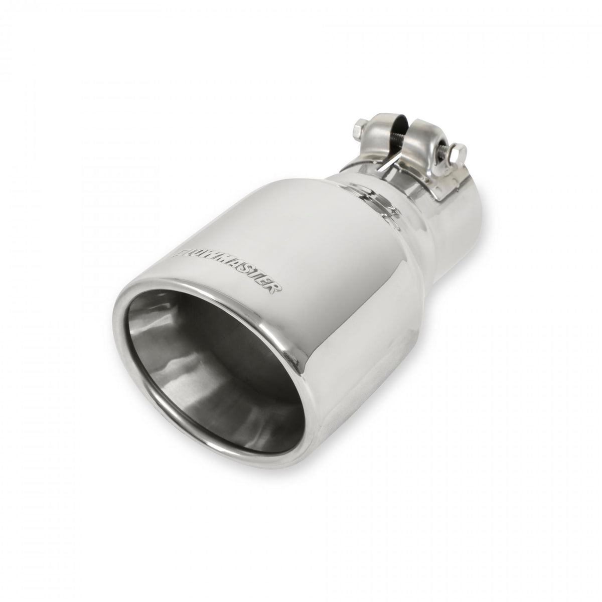 FLOWMASTER Exhaust Tip Exhaust Tip 4.00 Inch Rolled Angle Polished SS Fits 2.50 Inch Tubing Clamp On