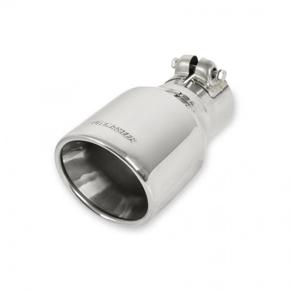 FLOWMASTER Exhaust Tip Exhaust Tip 4.00 Inch Rolled Angle Polished SS Fits 2.50 Inch Tubing Clamp On